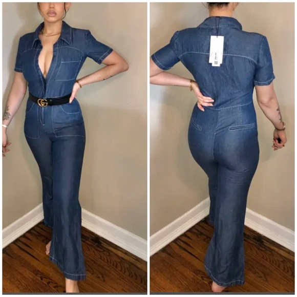 Zara Blue “denim” cotton Jumpsuit - Picture 2 of 5